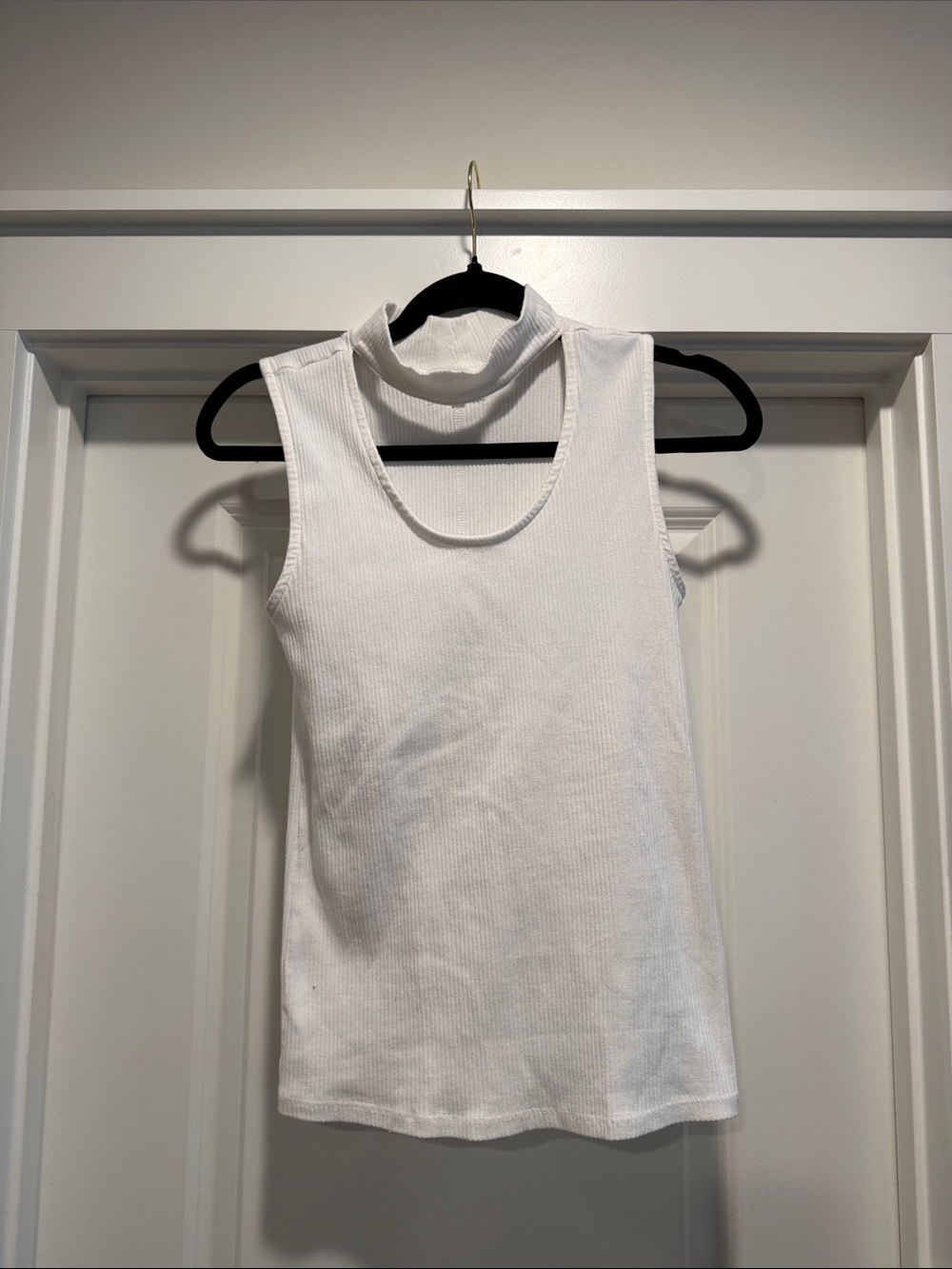 Maurices White Ribbed Mock Neck Tank